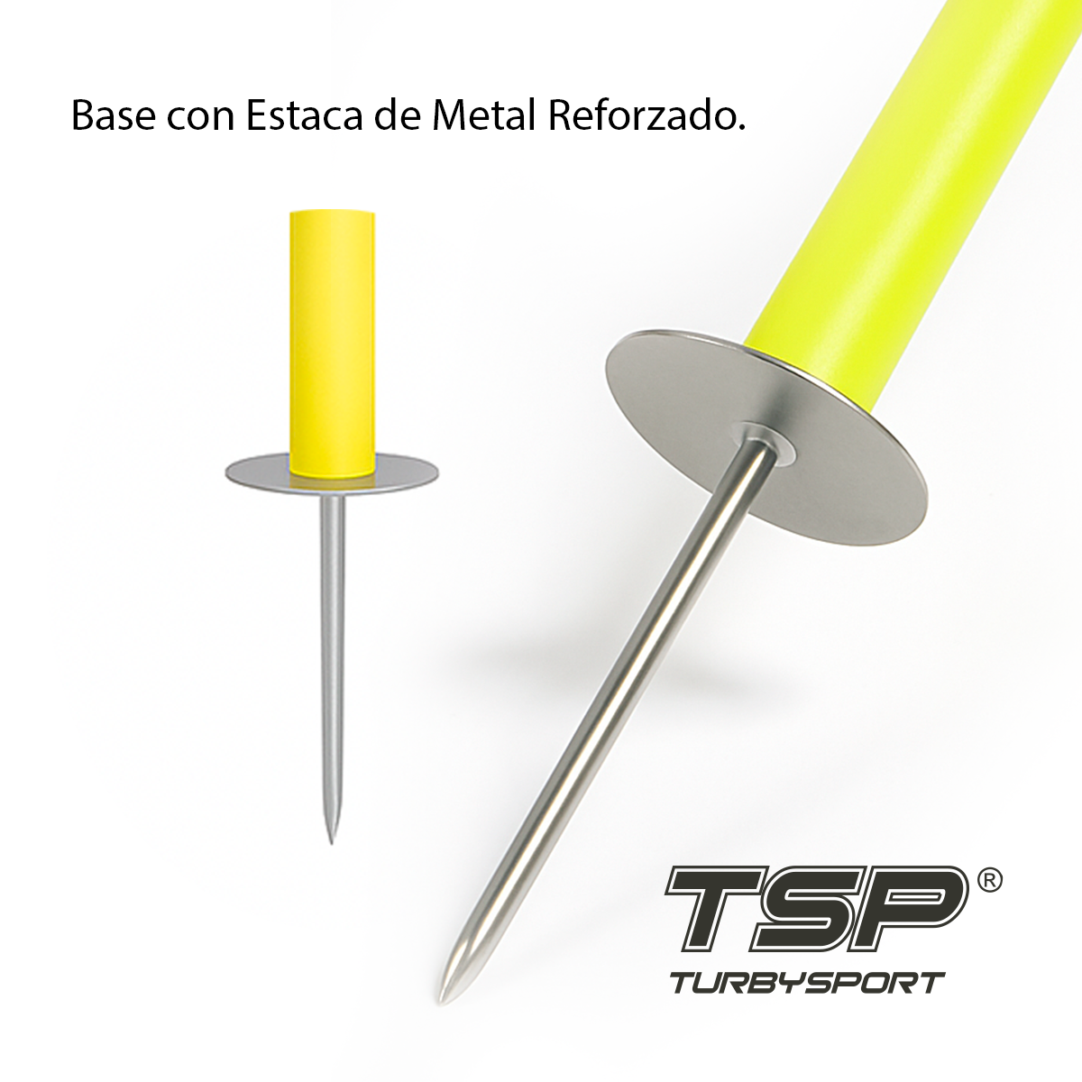 Mini Bastón de Slalom TSP 75 cm con Pinche Reforzado - Imagen 2