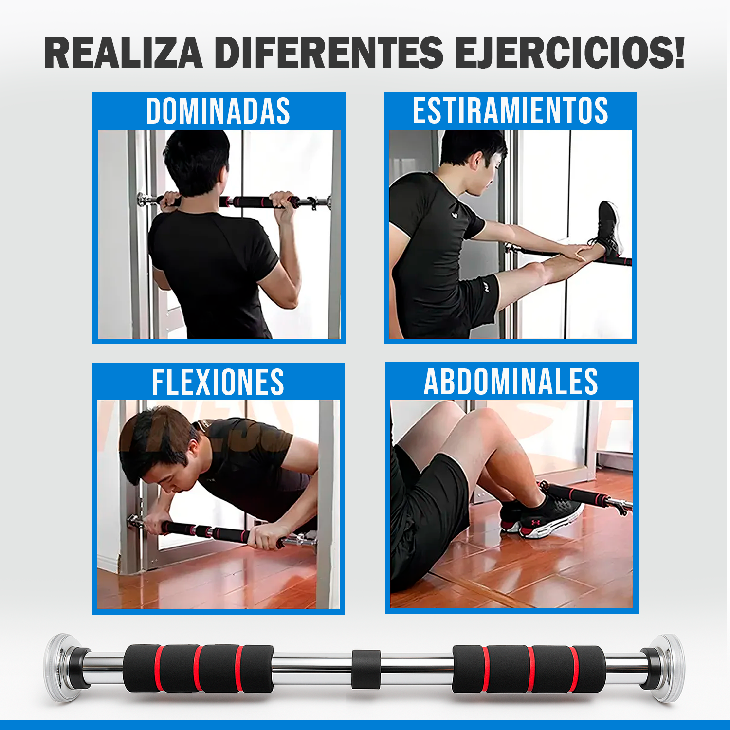 Barra de Dominadas Extensible para Puerta Atornillable – Home Gym - Imagen 3