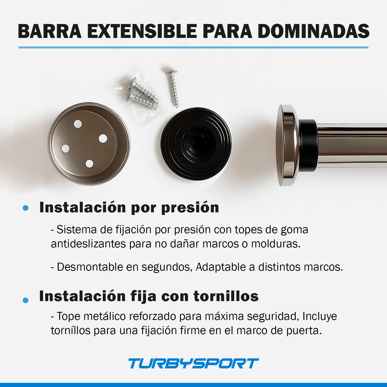 Barra de Dominadas Extensible para Puerta Atornillable – Home Gym - Imagen 5