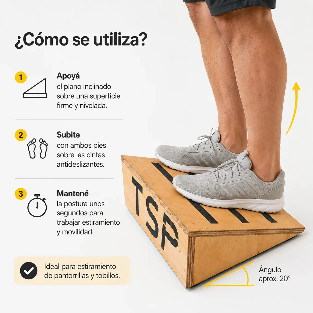 PLANO INCLINADO FIJO MADERA ANTIDESLIZANTE TSP - Imagen 3